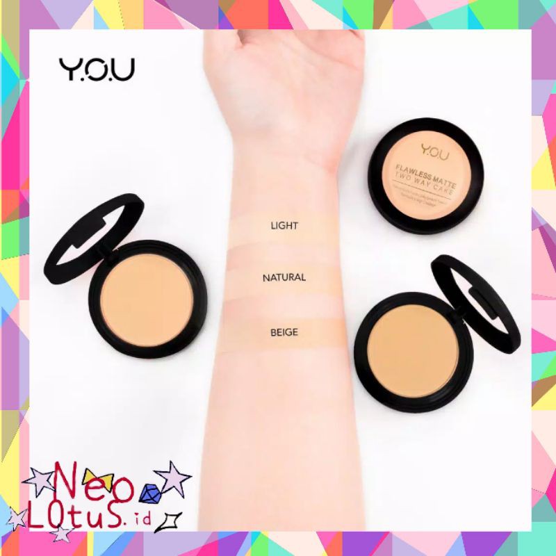 You Bedak Padat Basic Flawless Matte YOU Makeup Two Way Cake Y.O.U Cosmetic