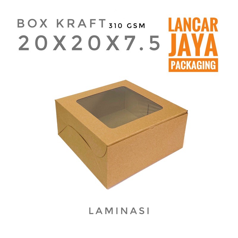 LAMINASI Box  Kraft  Dos Coklat Kotak Nasi  Roti Kue Snack 