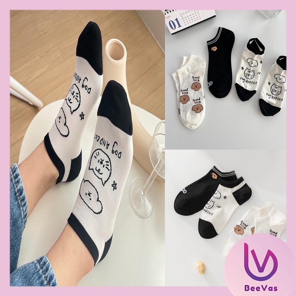 BV.ID •KK817 Kaos Kaki Wanita Pria Pendek Unisex Semata Kaki Ankle Motif lucu Socks Korean