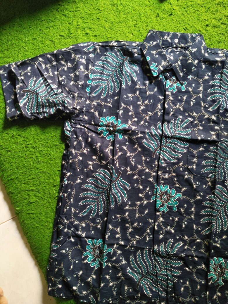 Bswart Batik Hrb026 Kenongo Hem Pendek Padi Pekalongan M L Xl Batik Pria Murah Modern Grosir.