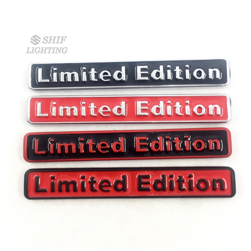 1pc Stiker Emblem Logo Besar 3D Bahan Metal Edisi Terbatas Untuk Samping Mobil Universal