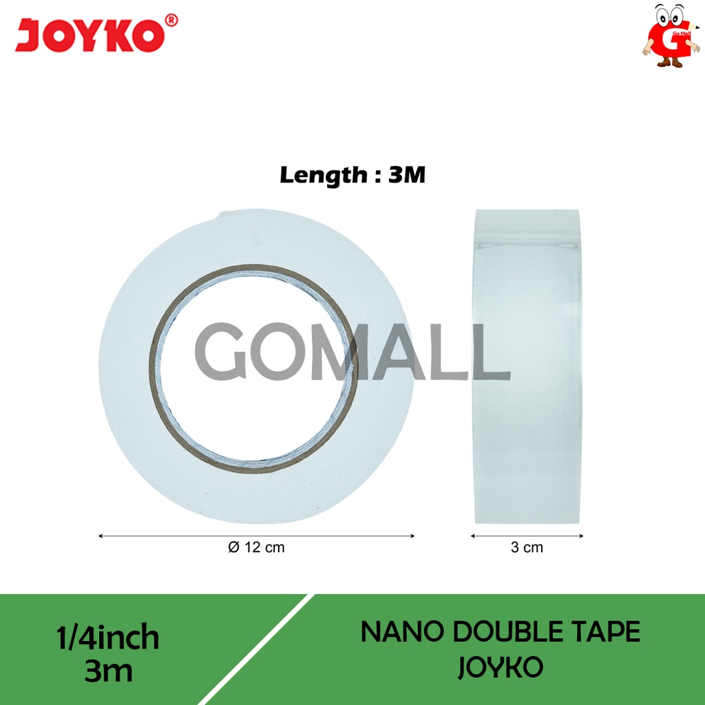 

Nano Double Sided Tape Pita Perekat Dua Sisi Joyko NDST-3 30mm x 3M