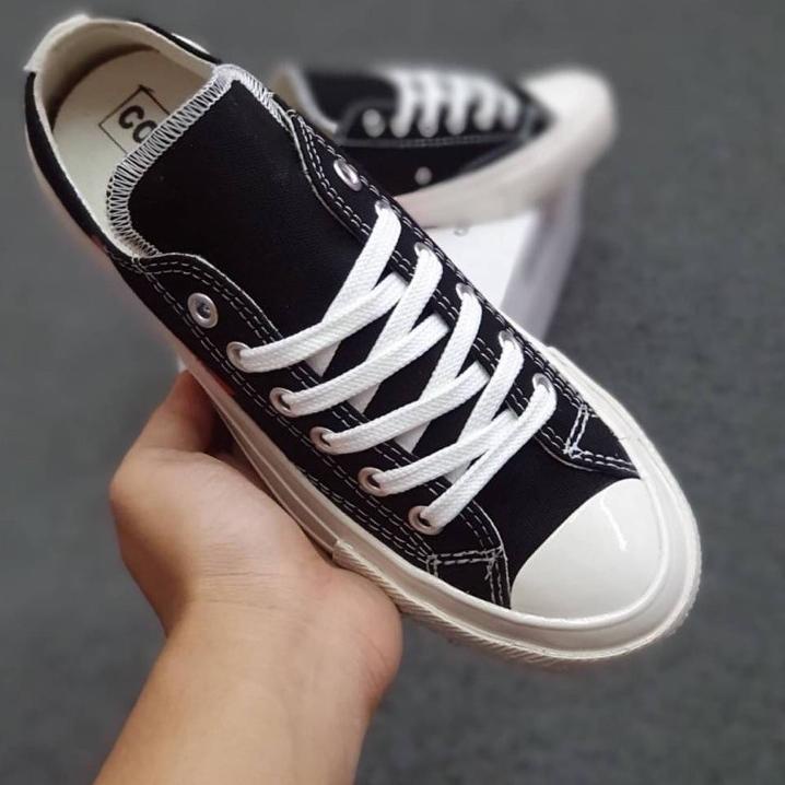 Update - SEPATU CONVERSE CDG PLAY LOVE LOW BLACK WHITE SOL GLOSSY GRADE ORIGINAL .,
