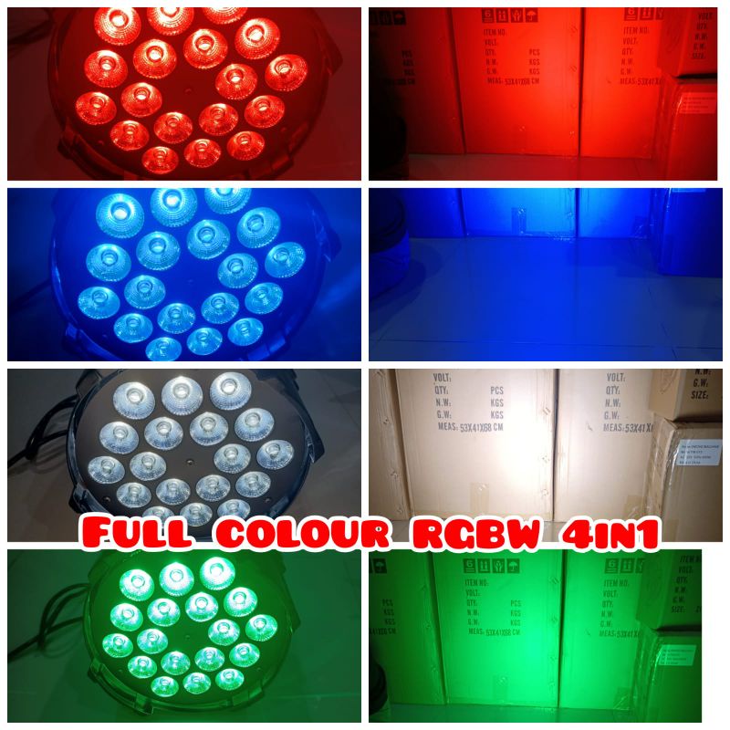 LAMPU PANGGUNG PARLED FULL COLOUR 18 LED x 10WATT MERK REDSUN