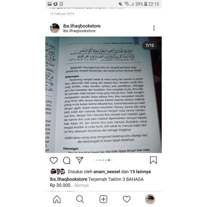 Taklim 3 bahasa terjemah lengkap makna pesantren