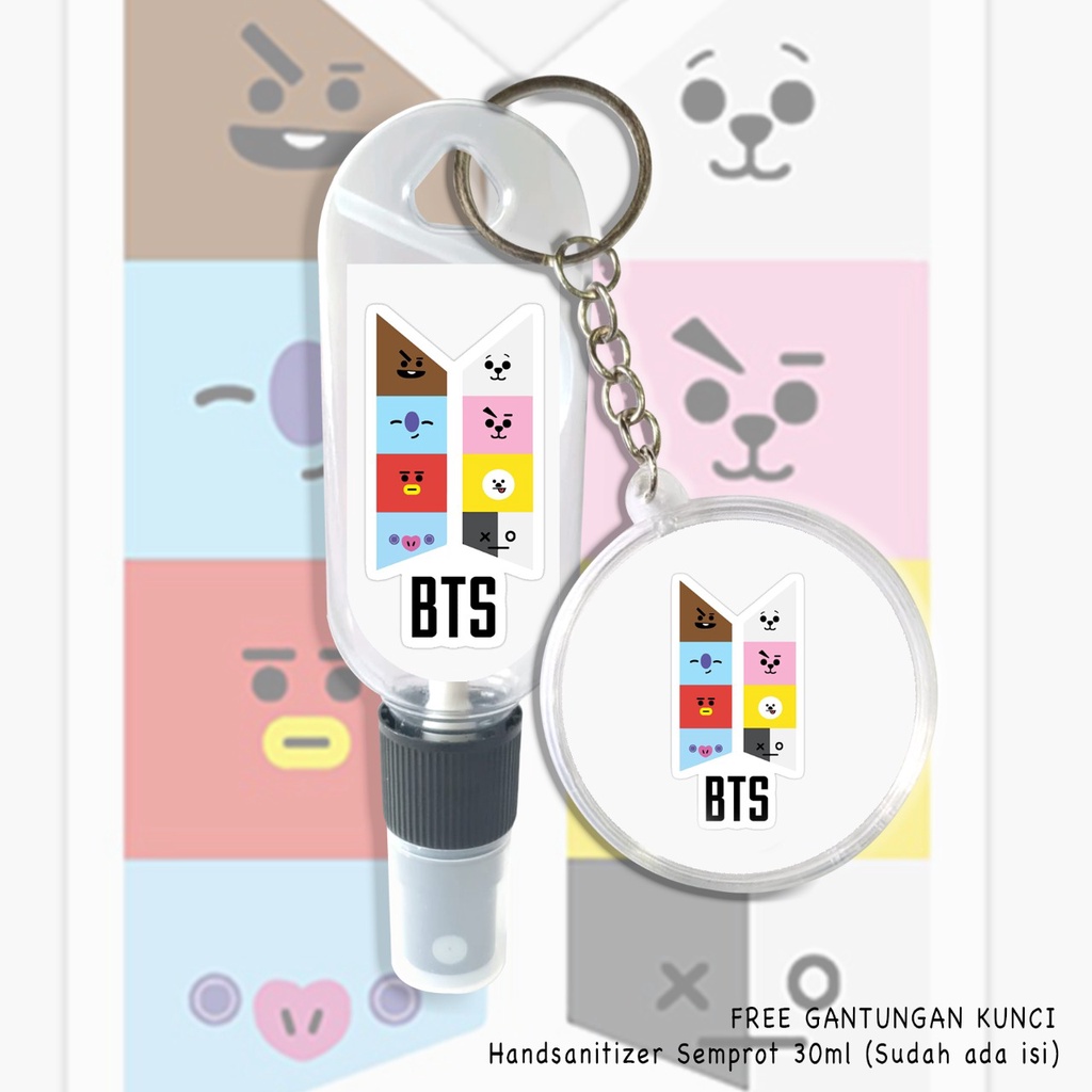 [FREE GANTUNGAN] HAND SANITIZER SPRAY BTS KPOP HAND SANITIZER SEMPROT BT21 CHARACTER KPOP
