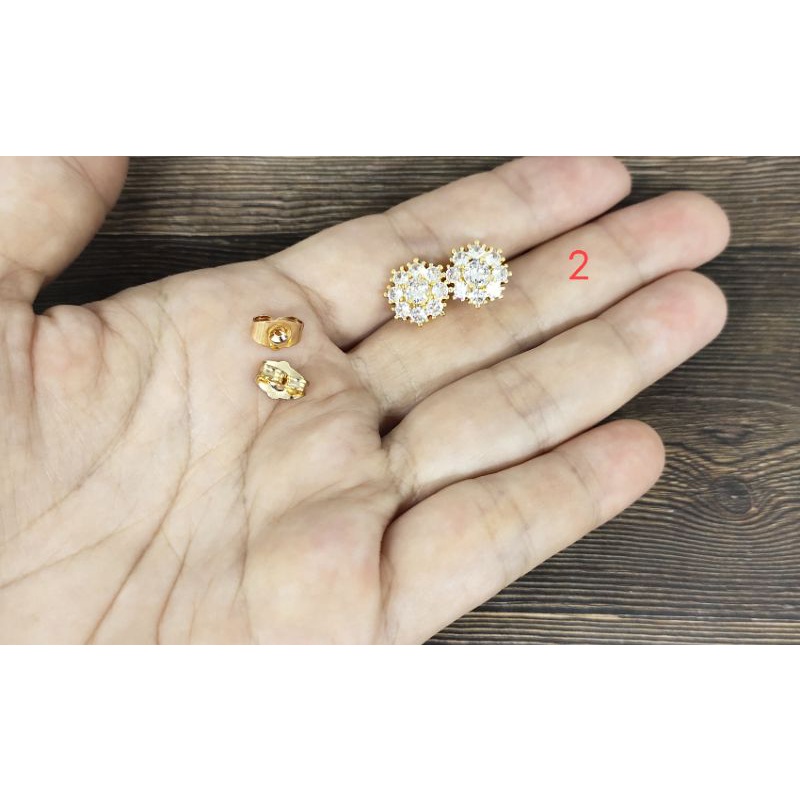 Fifi Fashion Anting Giwang Full Mata Blink Blink Model Perhiasan Lapis Emas 18K AT0201