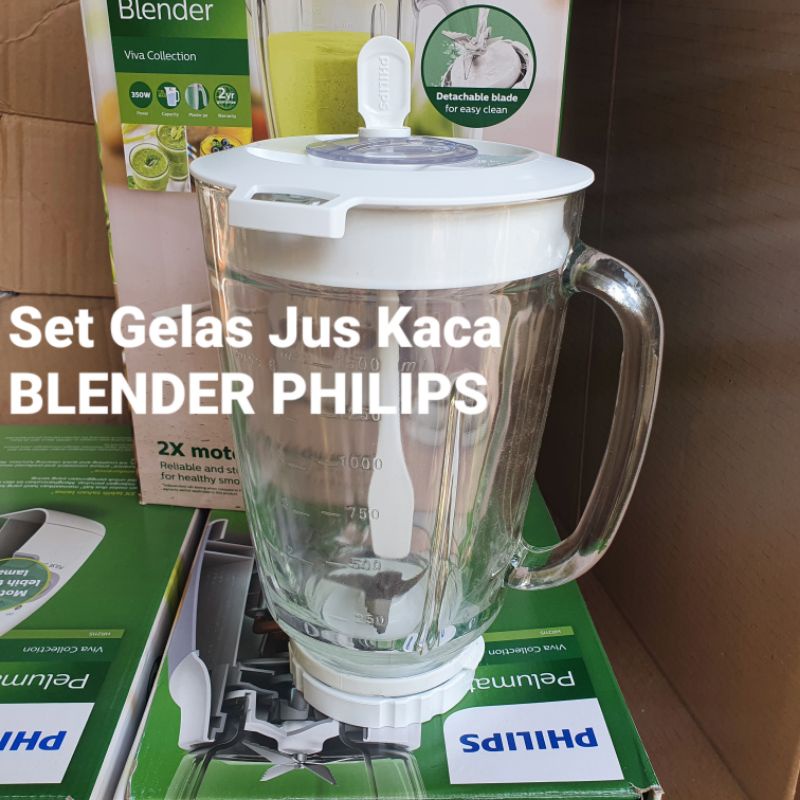 Jual Set Gelas Jus Kaca Blender Philips Hr 211620712115 Shopee Indonesia 9744