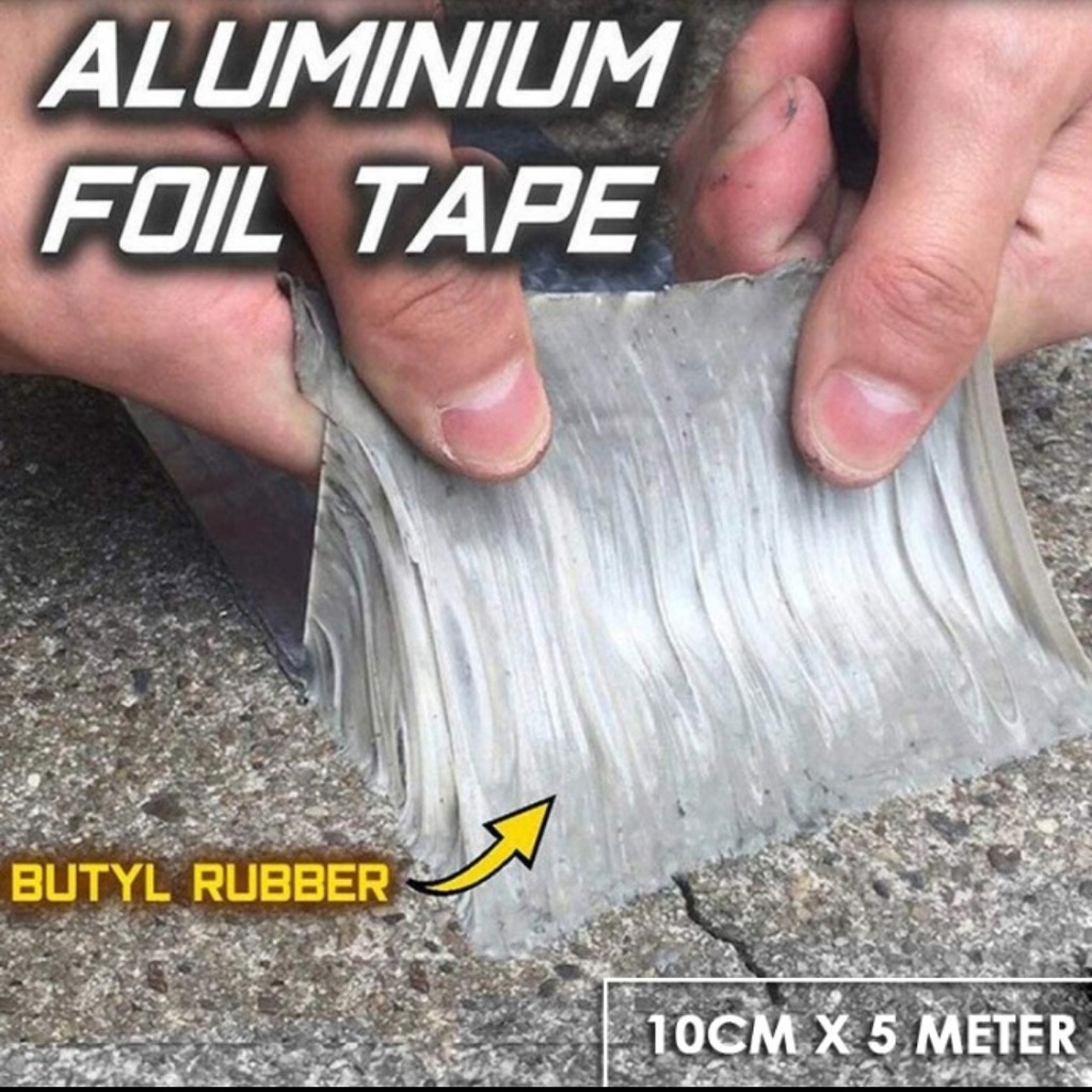 Alumunium Foil Tape Butyl Anti Air Panas Aluminium Lakban Lem Talang