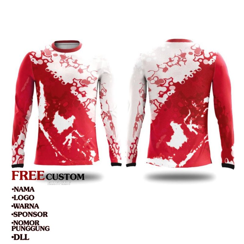 Baju Jersey Kemerdekaan - Jersey Sepeda MTB - Jersey Olaharaga Custom - PETA INDONESIA