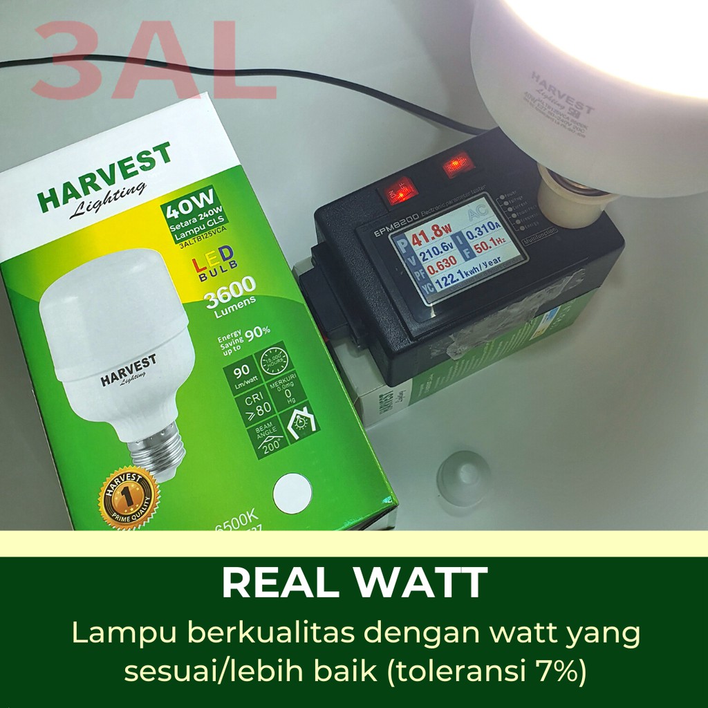 40W - Paket DUO - HARVEST LIGHTING Lampu Kapsul LED T-Bulb 40 watt Lampu Hemat Energi Original Bersertifikat SNI dan Bergaransi