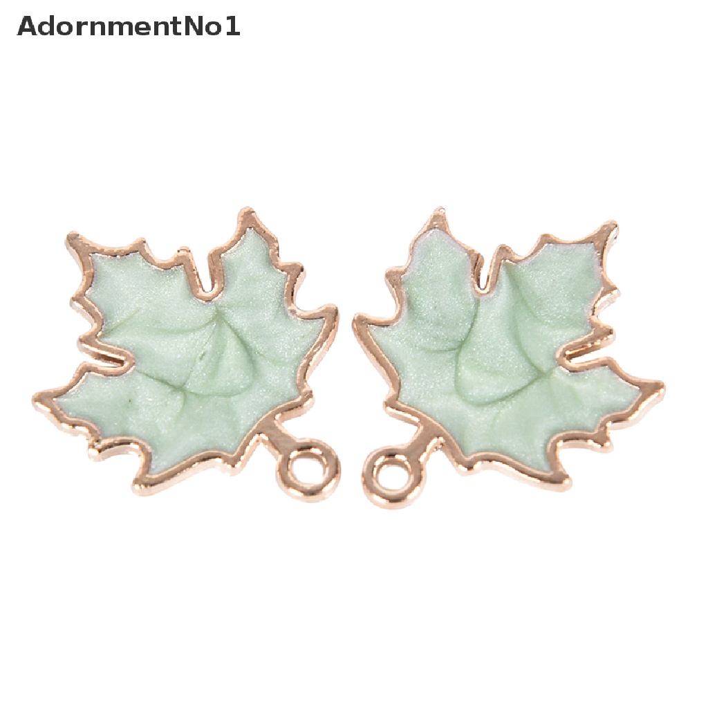 (AdornmentNo1) 10pcs / Set Liontin Daun Maple Bahan Alloy Handmade DIY Untuk Hadiah