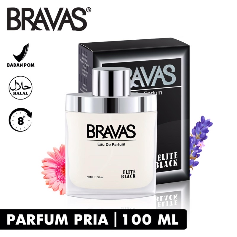 BRAVAS ELITE BLACK 100 ML Perfume Eau De Parfum Original Halal XX-CT Hitam