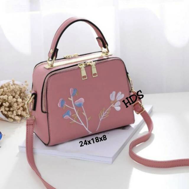 Fashion handbag flower 2res/tas milano sakura / tas wanita