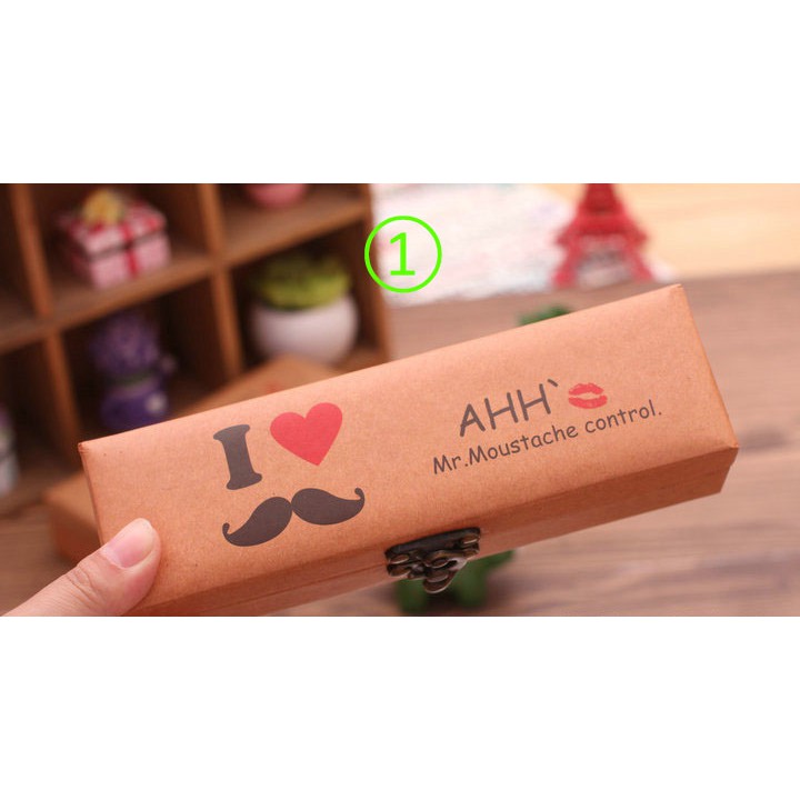 

Retro Pencil Case (Mr.Moustache) - Kotak Tempat Pensil