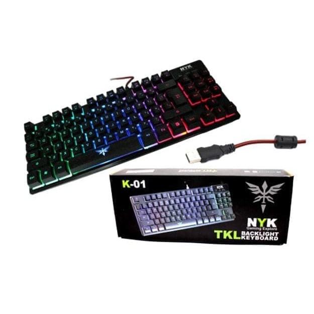 Unik Keyboard Gaming TKL NYK K 01  Keyboard Komputer Game RGB LED Berkualitas