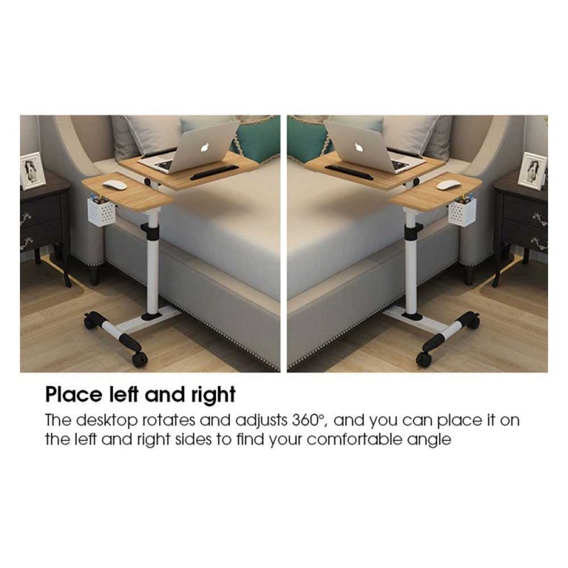 Meja Kerja Laptop Minimalis Roda Rotate Standing Desk Telescopic