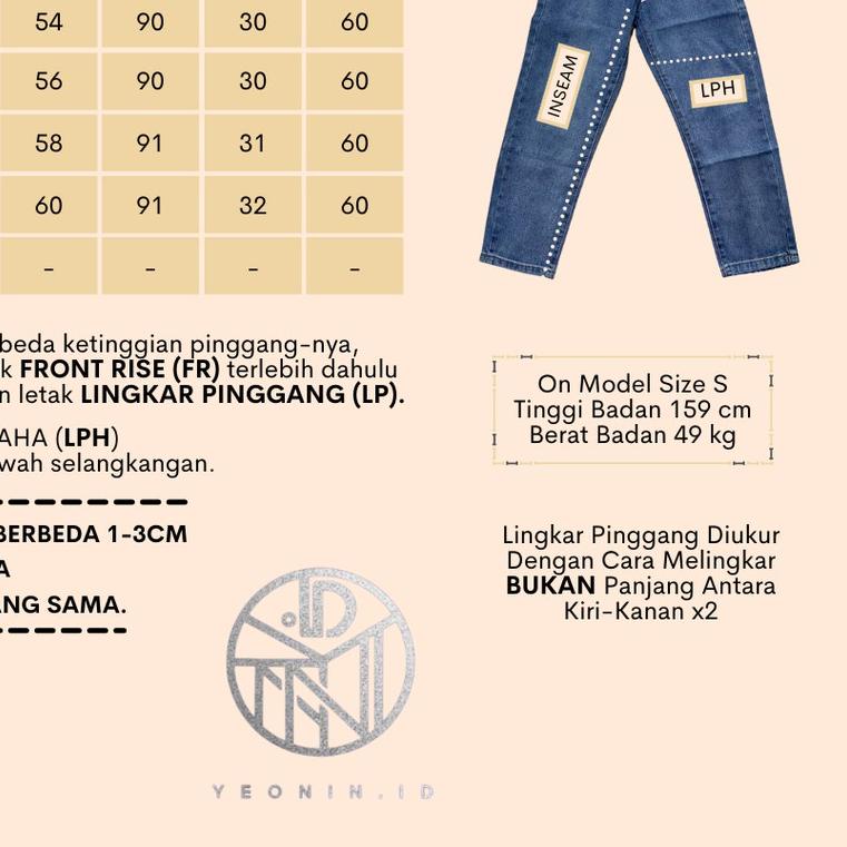 ❊ yeonin.id - Celana Jeans Wanita Highwaist Non Stretch Mom Jeans X8002 ✬