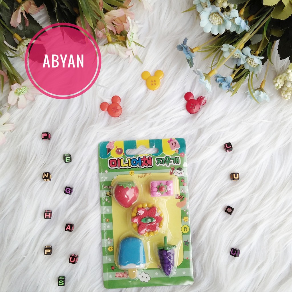 

Penghapus/Eraser Pensil Karet Mini Gambar Karakter Lucu Unik Murah Berkualitas