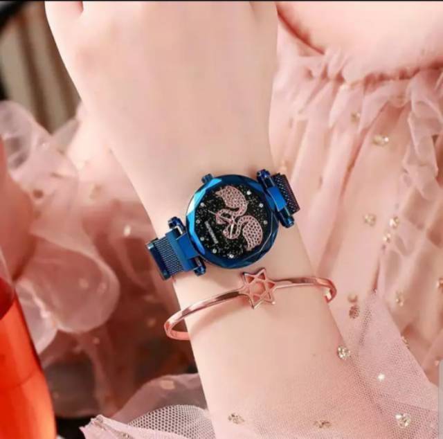 Jam Tangan Wanita Korea Strap Magnet Angsa Double