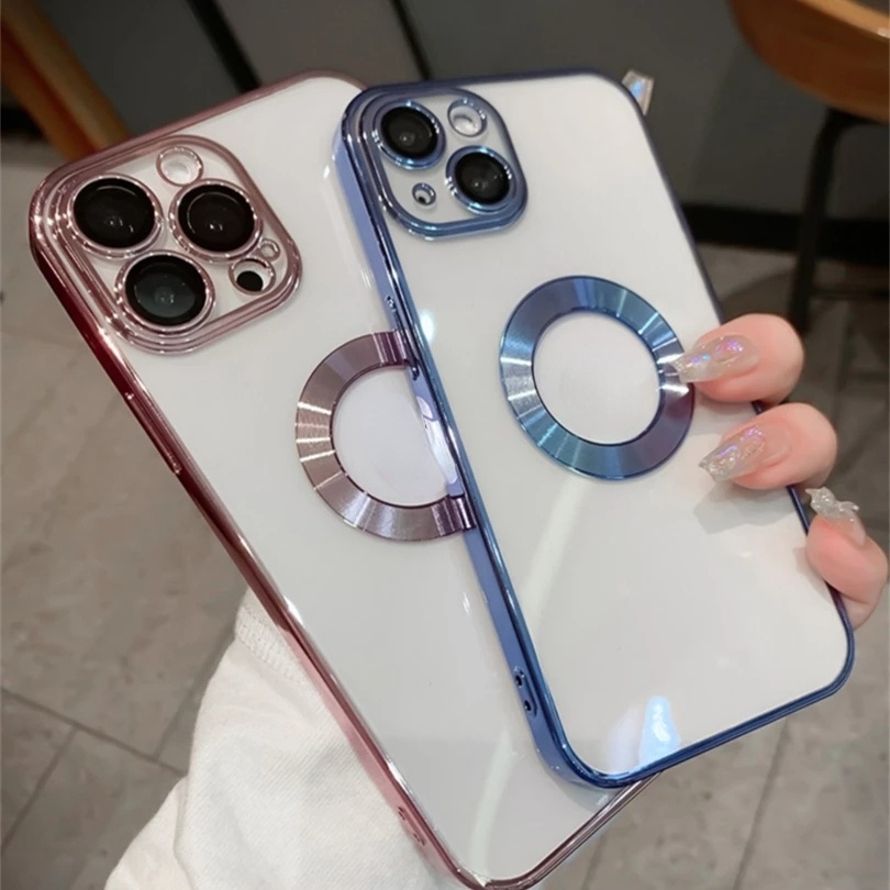 Premium Softcase Square Edge Clear Chrome iPhone 14 Pro Max 12 12 PRO MAX 11 PRO MAX XR 7 7+ 8 8+ SE 2 Lensa Soft Case Logo Apple Krom Electroplated Camera Pelindung Kamera Softcase Silikon Jelly Clear Cover Bukan Hardcase Silicone