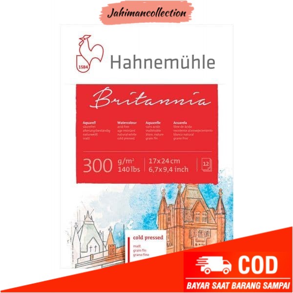 

✨ BISA COD ✨ Hahnemuhle Watercolour Paper Britannia Cold Pressed 17X24 cm 12 Sheets
