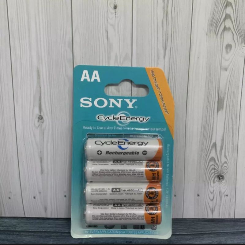 batre cas sony AA / AAA batre isi ulang AA 4600mAh dan AAA 4300mAh isi 2 pcs / isi 4 pcs  ready ya sesuai foto batre cas SONY BATRE ISI ULANG SONY