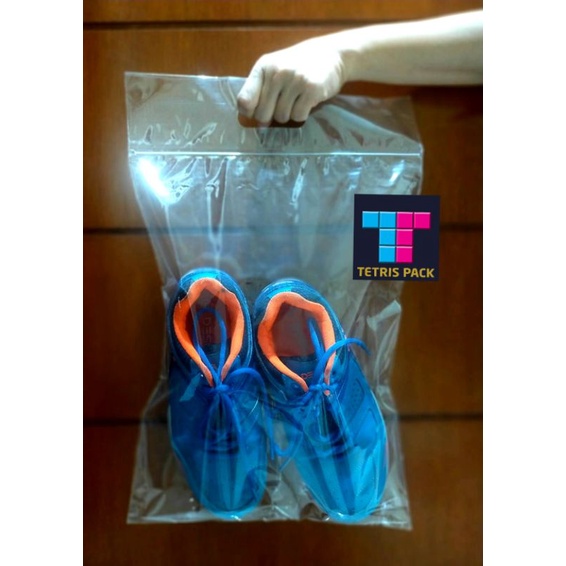 Plastik laundry sepatu Pria dewasa klip 30x38+7 isi 50 lembar