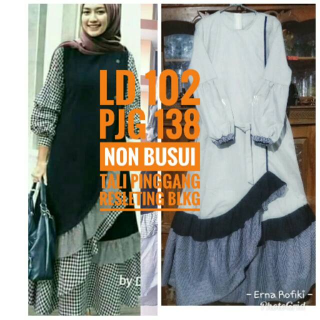 Gamis rempel tumpuk susun