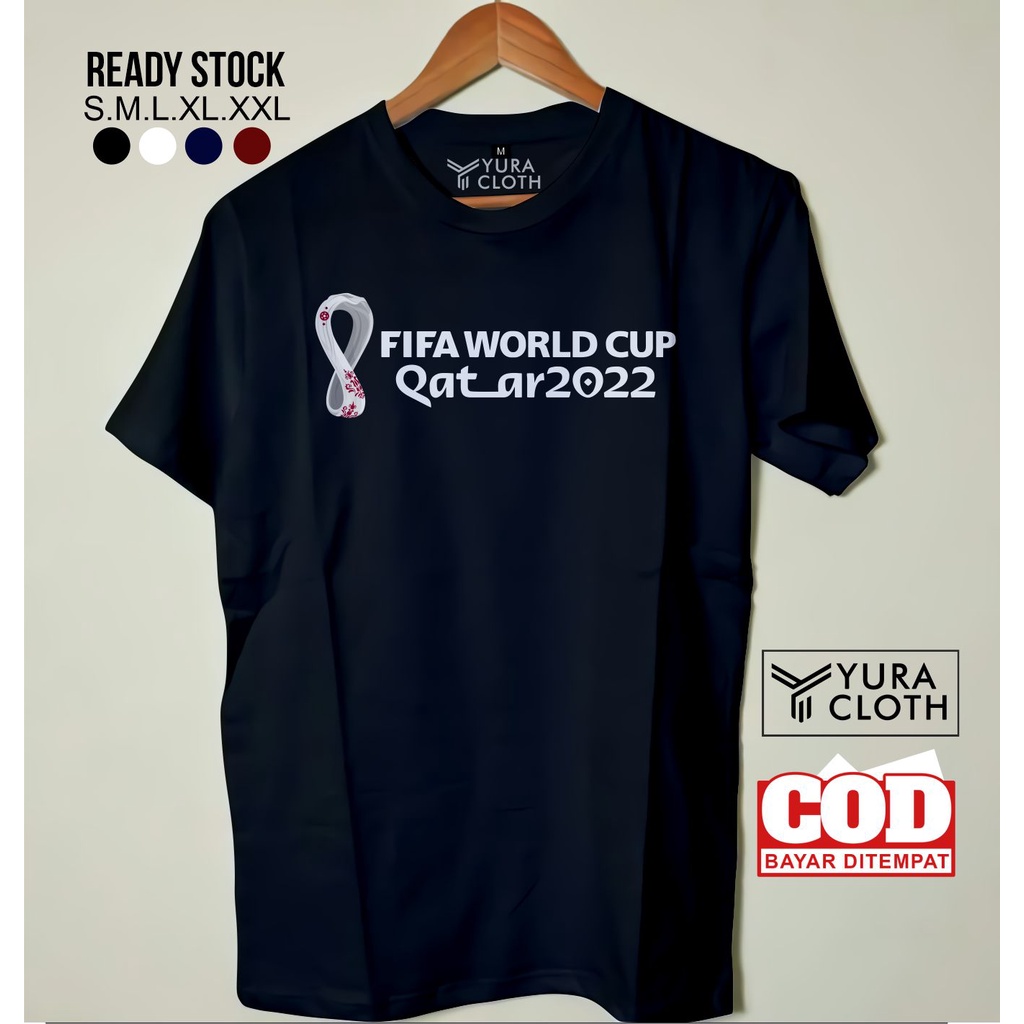 Kaos Pria Distro WORLD CUP 2022 QATAR KAOS BOLA PIALA DUNIA 2022 QATAR PREMIUM COTTON