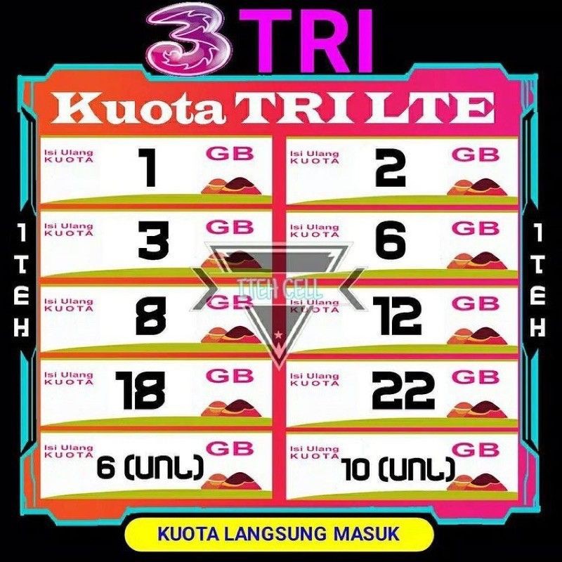 Isi Ulang Data Three Paket Data Internet Tri Inject Data 3