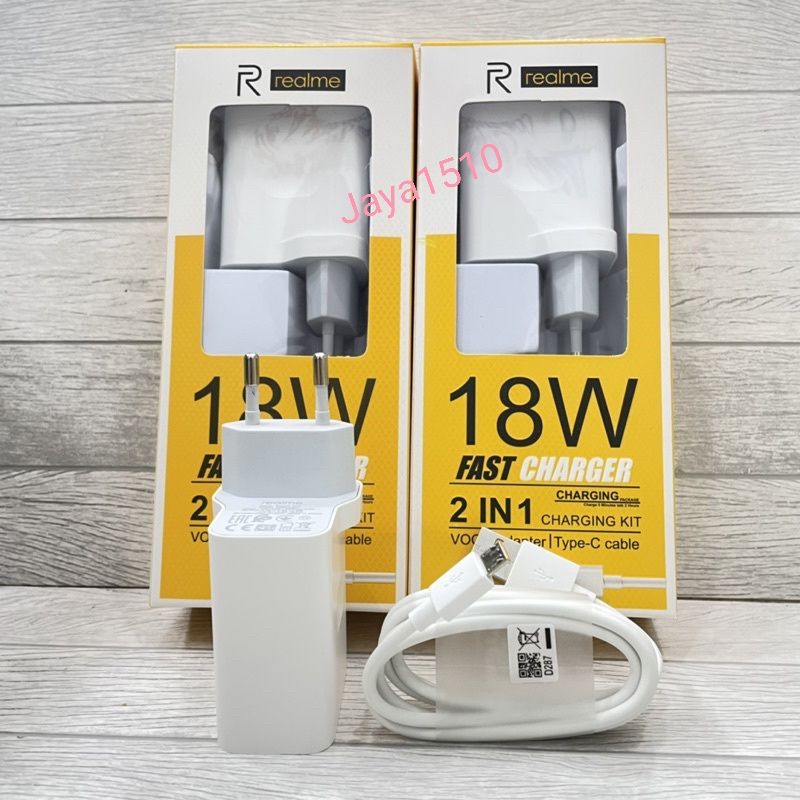 CHARGER REALME C25Y C15 ORIGINAL 100% 18W MICRO USB FAST CHARGING ORIGINAL CABLE / CHARGER REALME C2