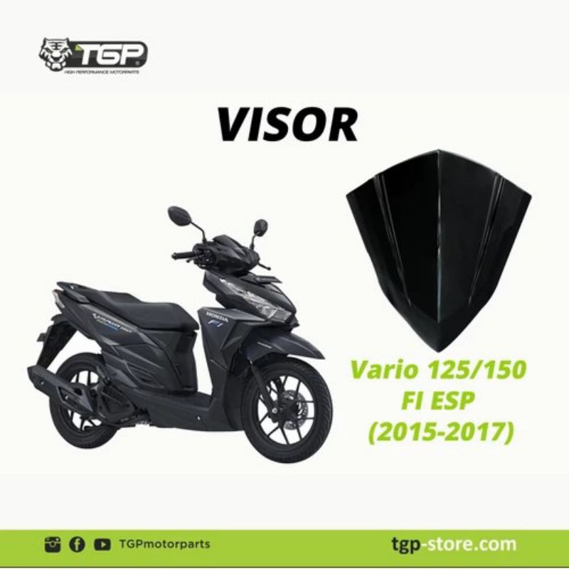 TGP Visor Motor Honda Vario 150 ESP - Berkualitas - Hitam Transparan