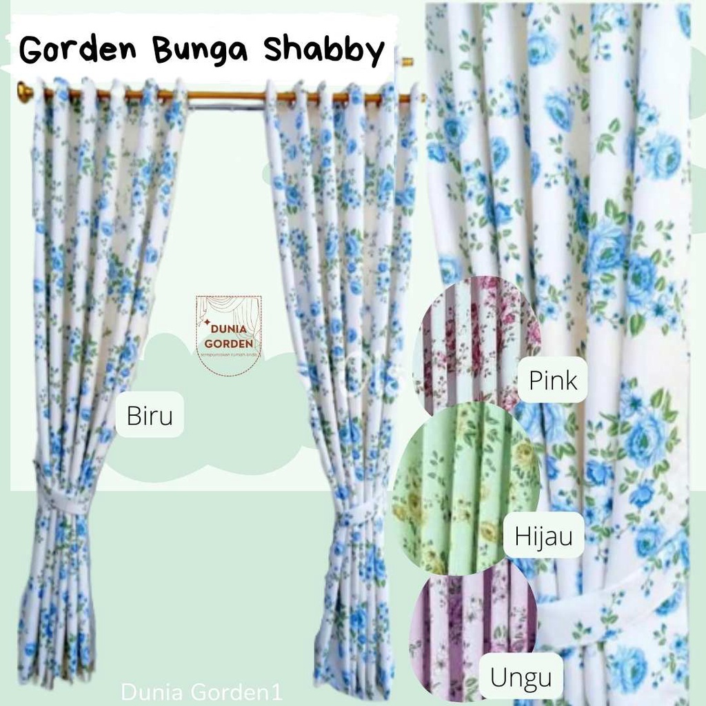 Gorden Blackout Shabby Bunga Gorden Blackout Motif Bunga Gorden Murah Bunga Gorden Jendela Bunga Gor