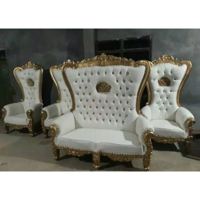 Kursi pelaminan sahrini ukir lengkap kursi akad karet spon