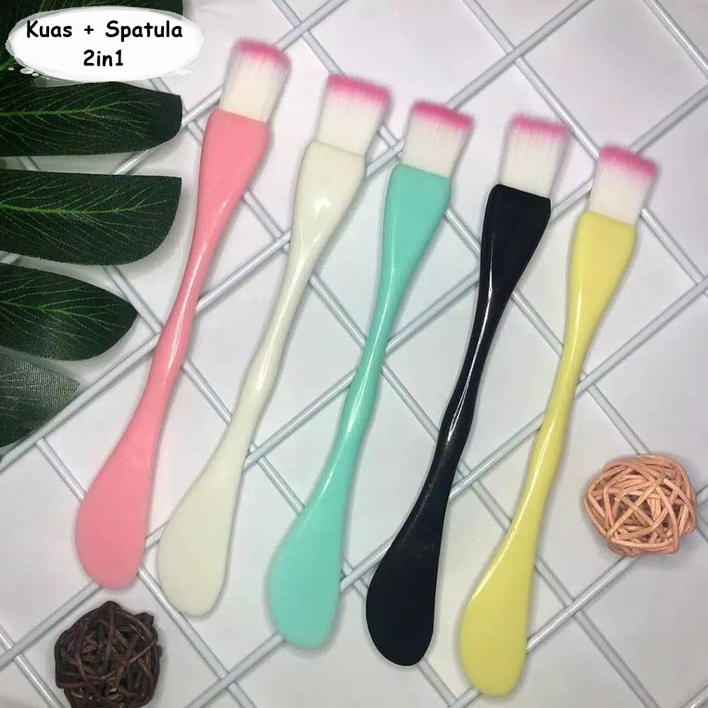 KUAS MASKER + SPATULA 2IN1