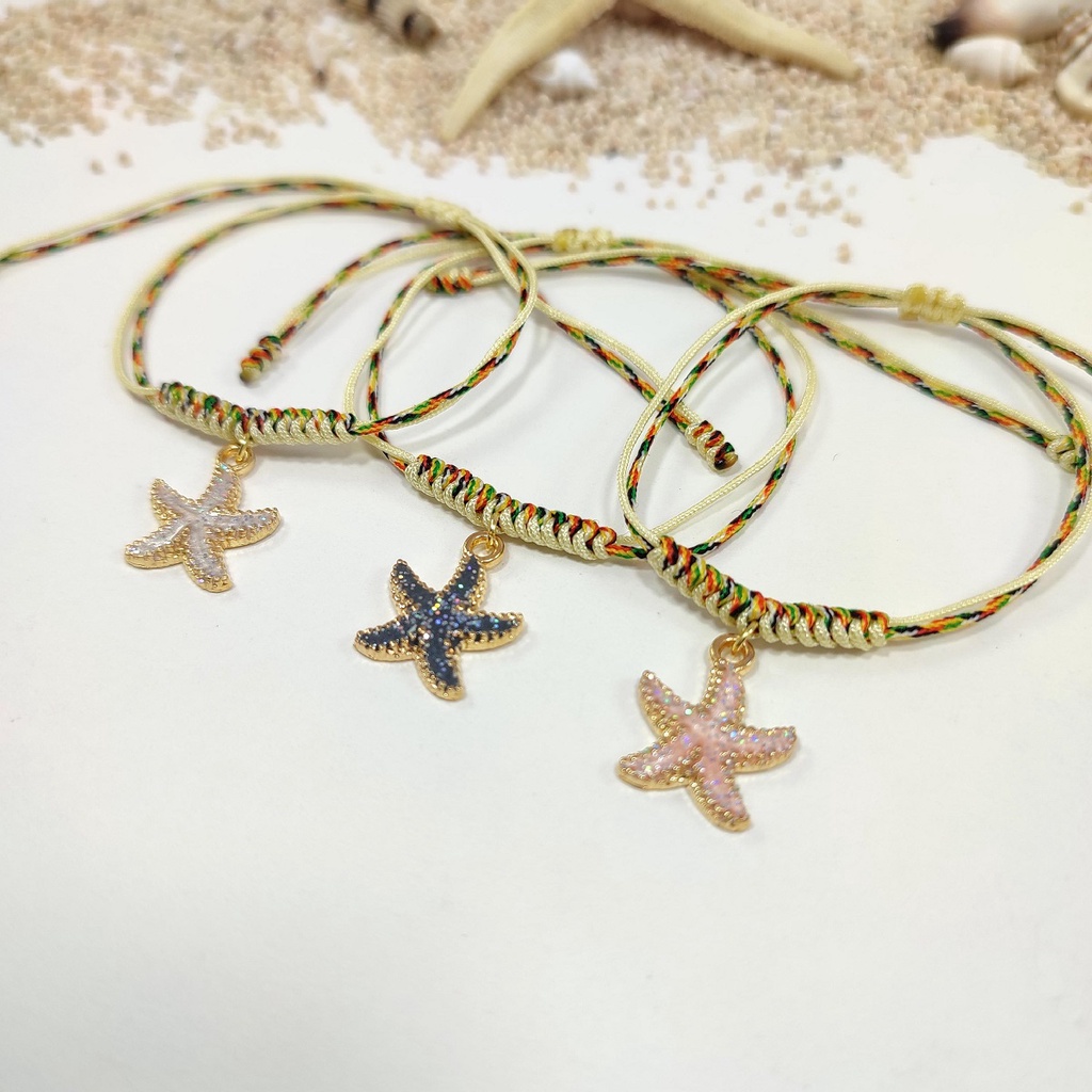 SGVIII008 Gelang Tali Pantai Charm Bintang Laut