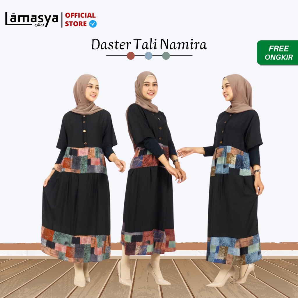 Lamasya -  Premium Daster Rumah Kekinian Dewasa Bahan Rayon Viscose Tali Namira | Dastar Home Dress 