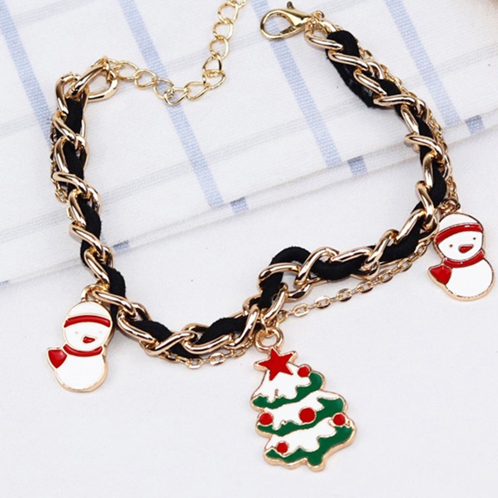 Hu Hu Hu Hu Hu Alat Bantu Pasang Kacamata♡ Gelang Charm Santa Claus Pohon Natal Lonceng Snowman Bahan Alloy Untuk Hadiah