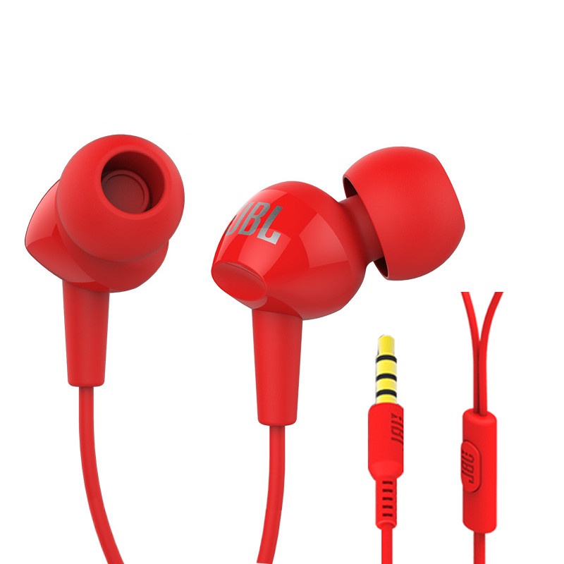 C100si Headset Earphone Kabel Stereo 3.5mm Dengan Mic Untuk Olahraga