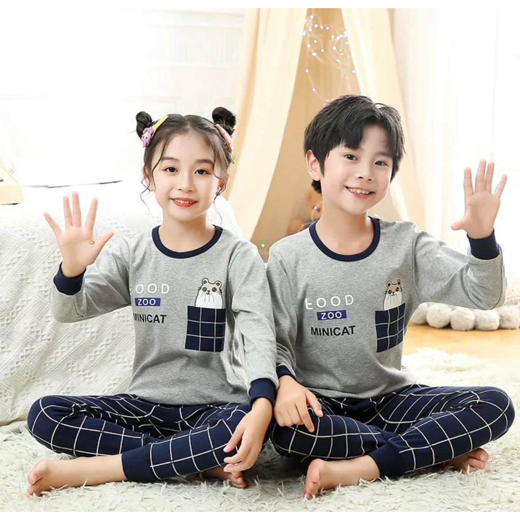 BAJU TIDUR ANAK UNTUK 1- 10 TAHUN BAHAN KAOS PREMIUM/STELAN ANAK KARAKTER/PIYAMA ANAK LENGAN PANJANG CELANA PANJANG