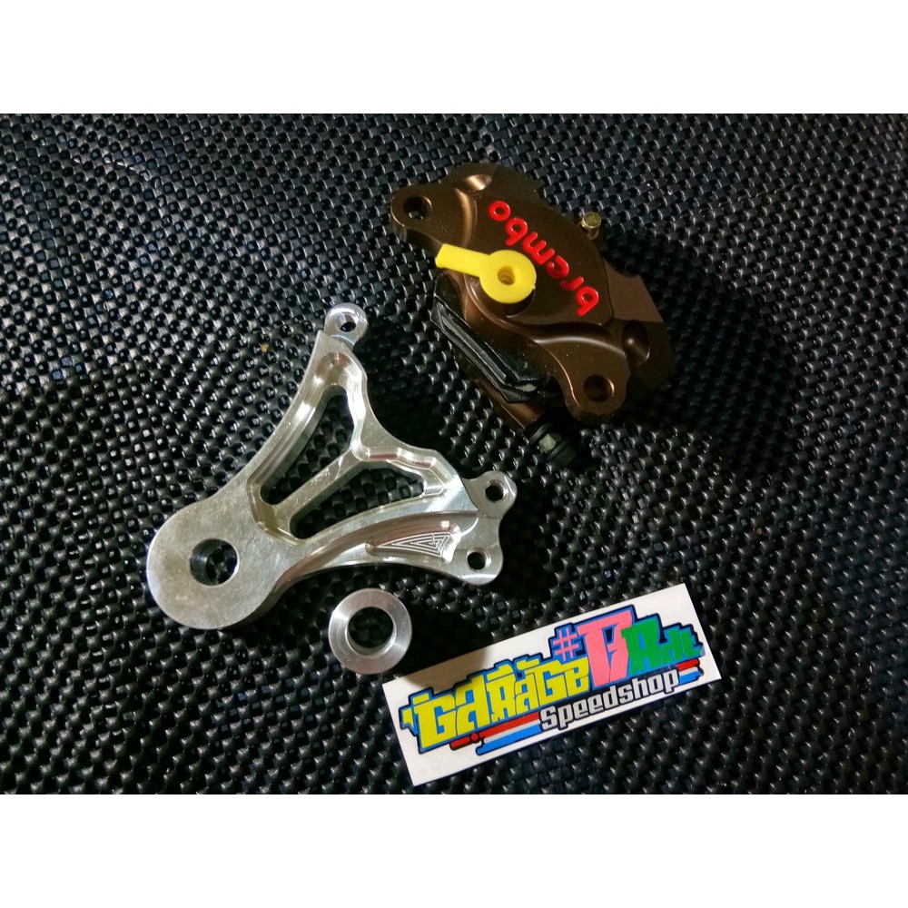 Paketan Kaliper Brembo 2P CNC Brown Plus Breaket Belakang 2P Kawa