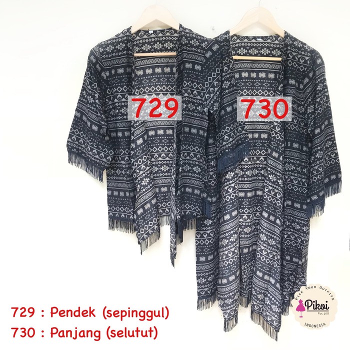 506 Cardigan Etnik Fringe / Cardi Rumbai Navy / Outer Batik / Outwear High Quality