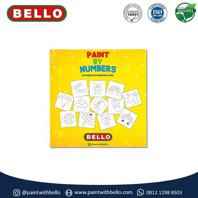 

BELLO PAINT BY NUMBERS - BUKU MELUKIS ANAK DENGAN KUAS DAN CAT 7 WARNA