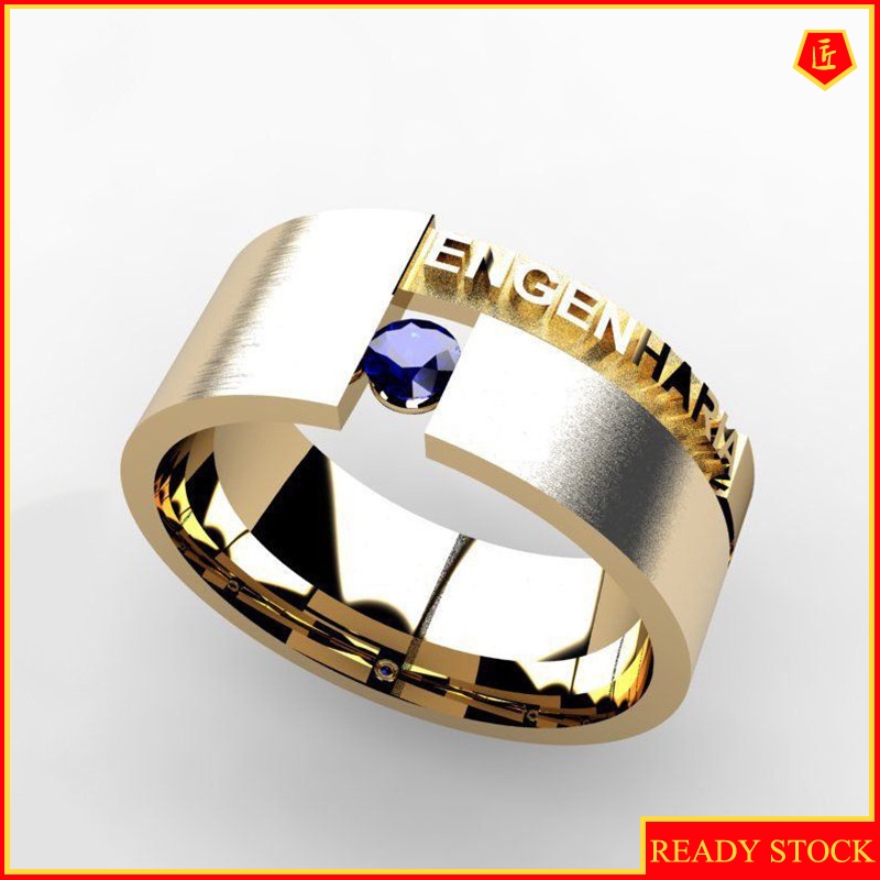 [Ready Stock]New Advanced Design 18K Gold Men's Letter Ring