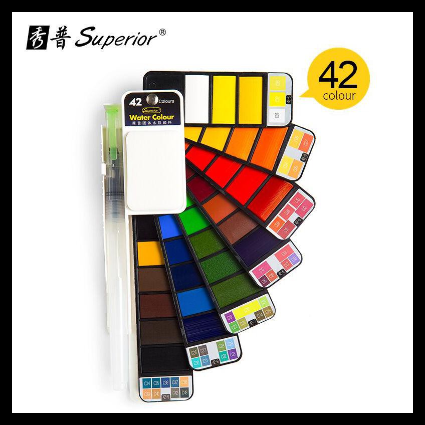 

Terbaru Superior Kuas Gambar + Cat Lukis Solid Watercolor 42 Warna - XP001 - Multi-Color TERUJI