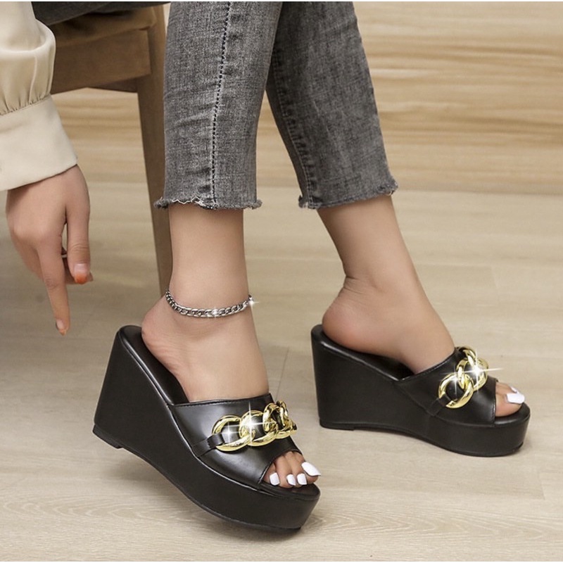 Wedges P007 sendal wanita import realpict