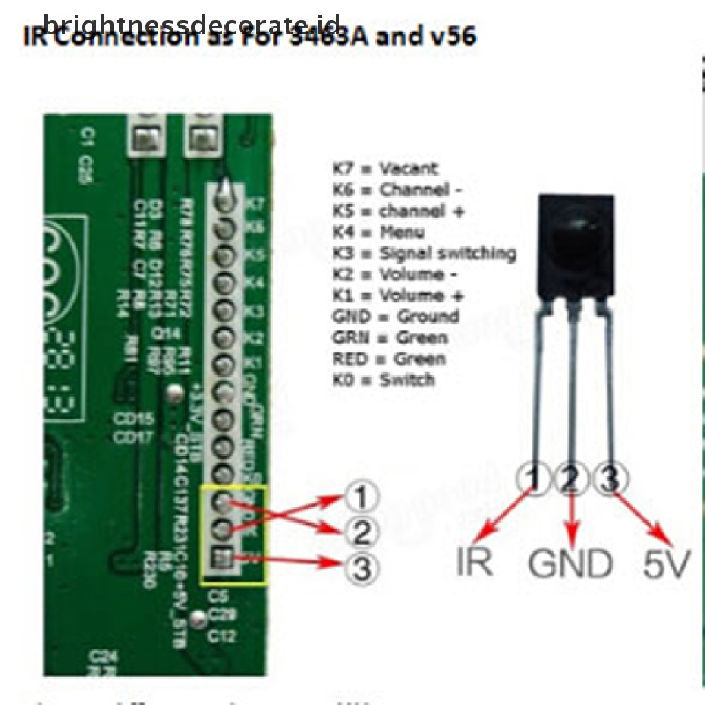 (Irth) Keypad Akordance 7 Tombol Universal Dengan Ir Untuk Tv Lcd V59 V29