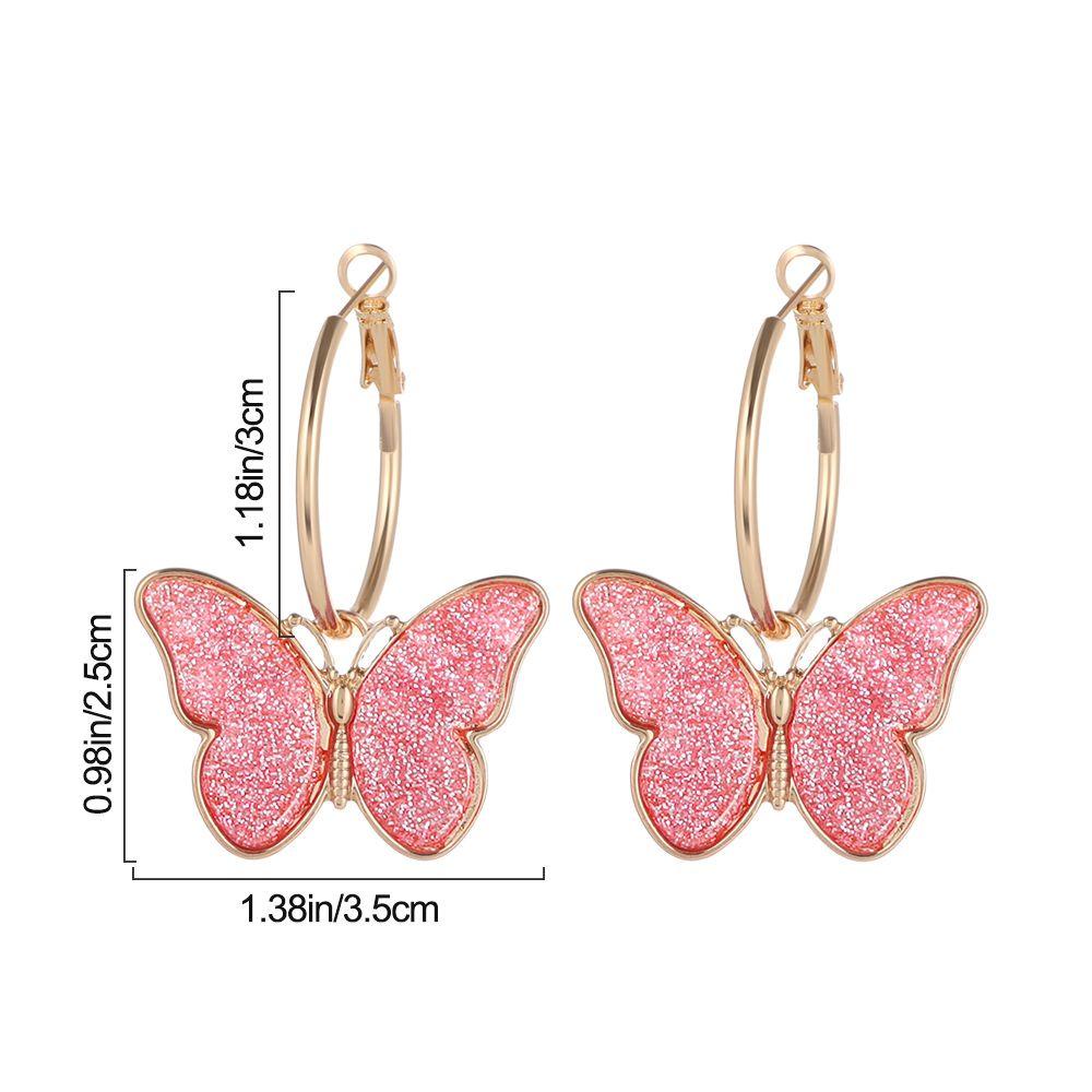 R-flower Butterfly Earrings Trend Wanita Perempuan Kasual Telinga Liontin