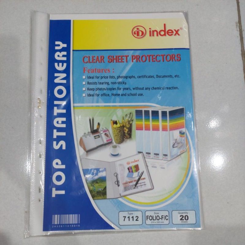 

PP Pocket Index Folio Isi 20 / Sheet Protector F4 Index